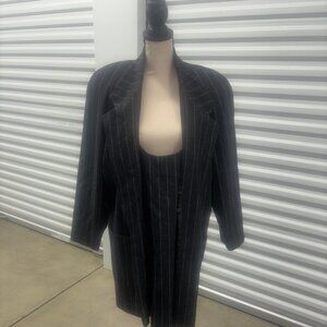 Andrea Jovine Pinstripe Wool Blend Skirt Suit – Size 8/10